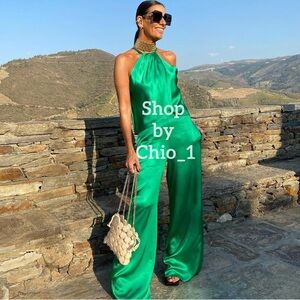 ZARA LONG FLOWY PANTS High rise satin effect Bloggers favorite